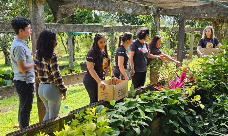 Horto Medicinal Unipar doa mudas para Cemei de Cafezal do Sul.